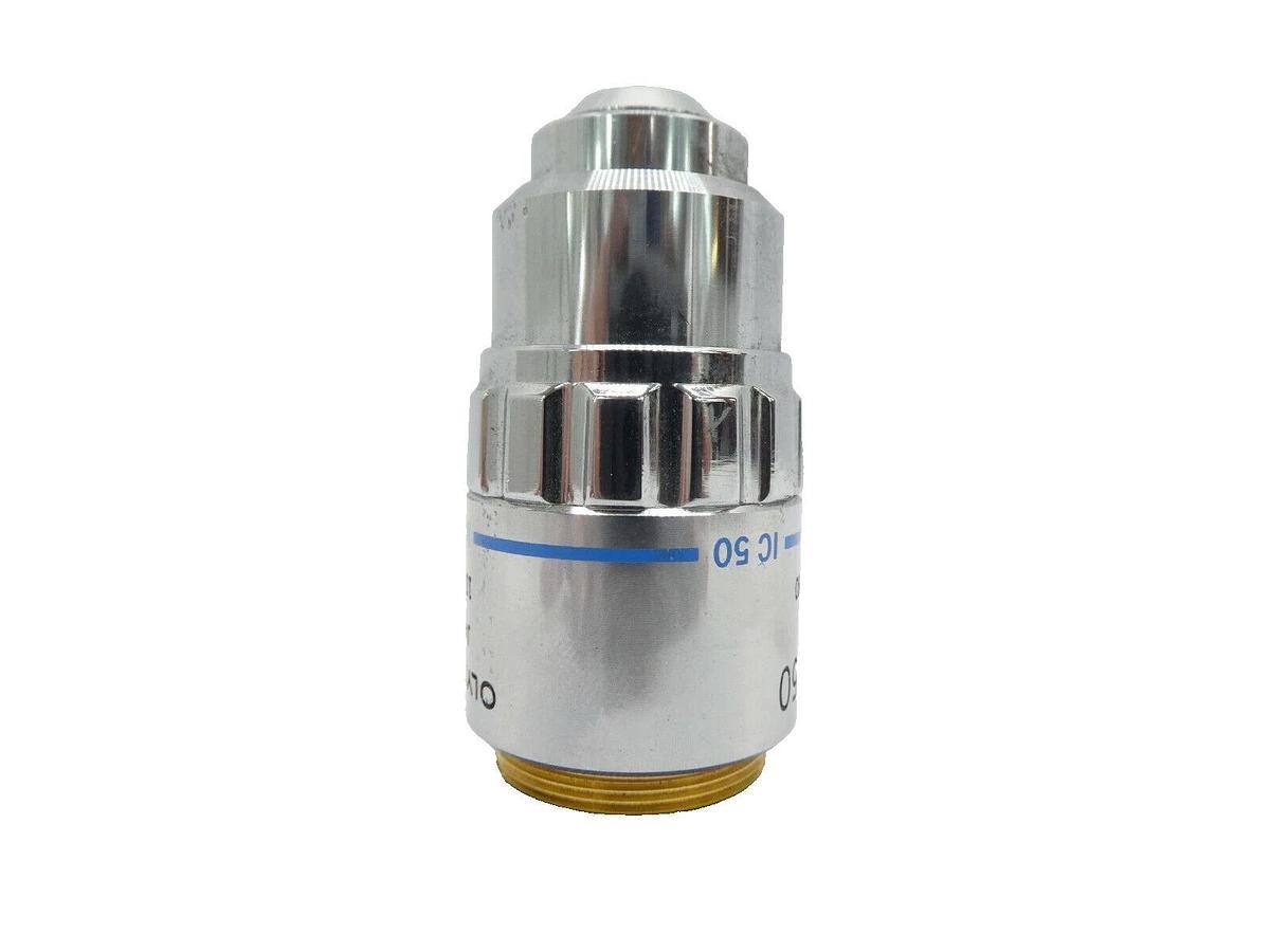 Used Olympus Microscopy MSPlan 50 Microscope Objective 0.80 ∞/0 f=180 IC 50 Working