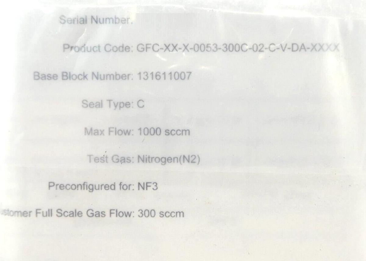 Pivotal Systems 32-03039 Mass Flow Controller MFC 300 SCCM NF3 New Surplus