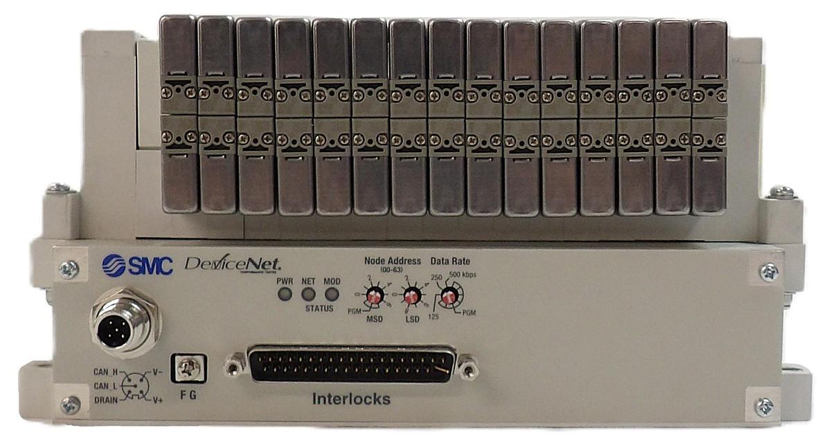 Used SMC VV5Q11-16-X1601V 16-Port Manifold EX420-SDN2 AMAT Working