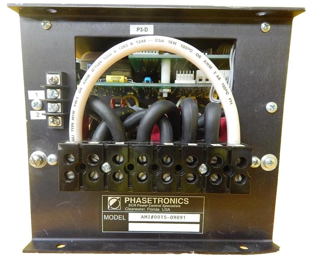 Used Phasetronics P1038A 3 Phase Angle Lamp Drive AMAT 0015-09091 Dented Top Working