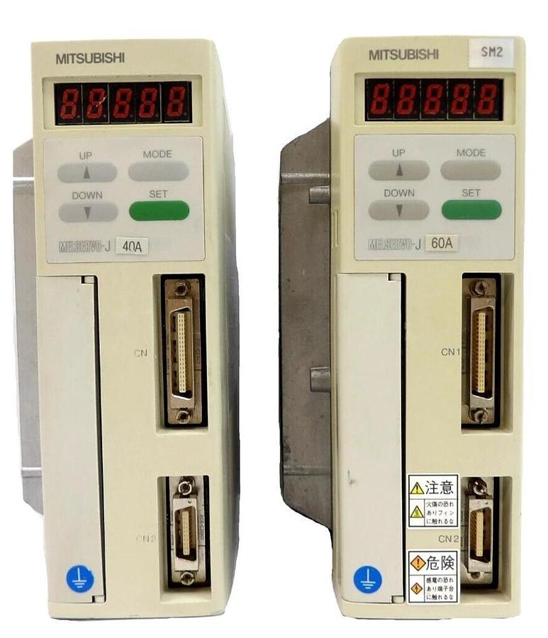 Used Mitsubishi MR-J60A MR-J40A AC Servo Drive MELSERVO Reseller Lot of 2 Working
