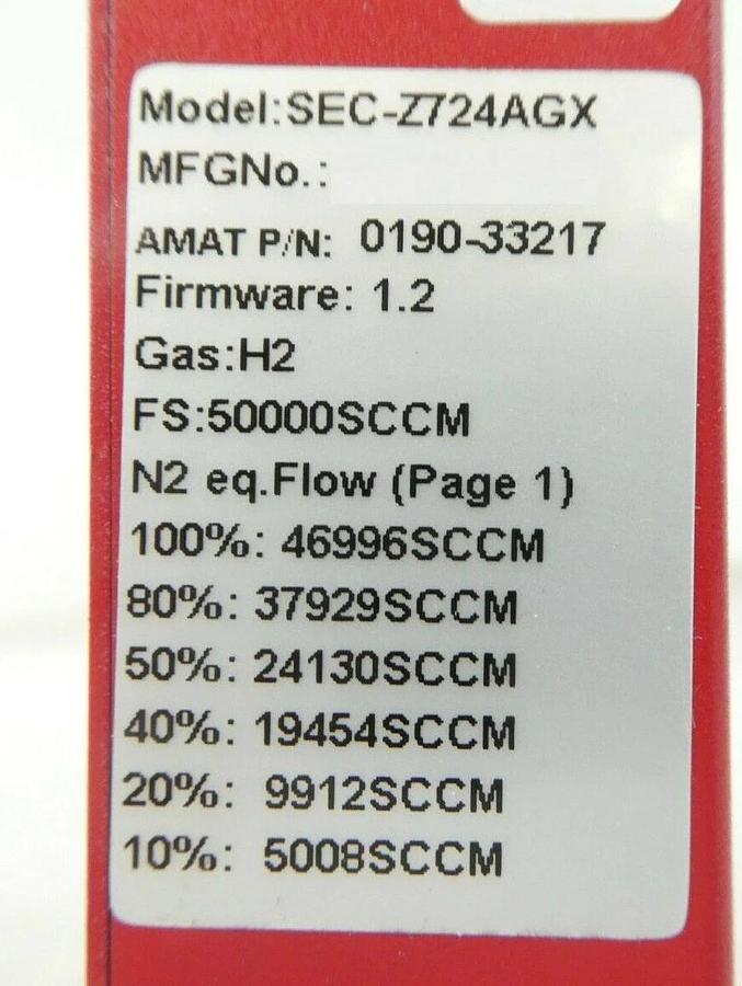 Used Horiba STEC SEC-Z724AGX Mass Flow Controller MFC Lot of 5 0190-33217 Working