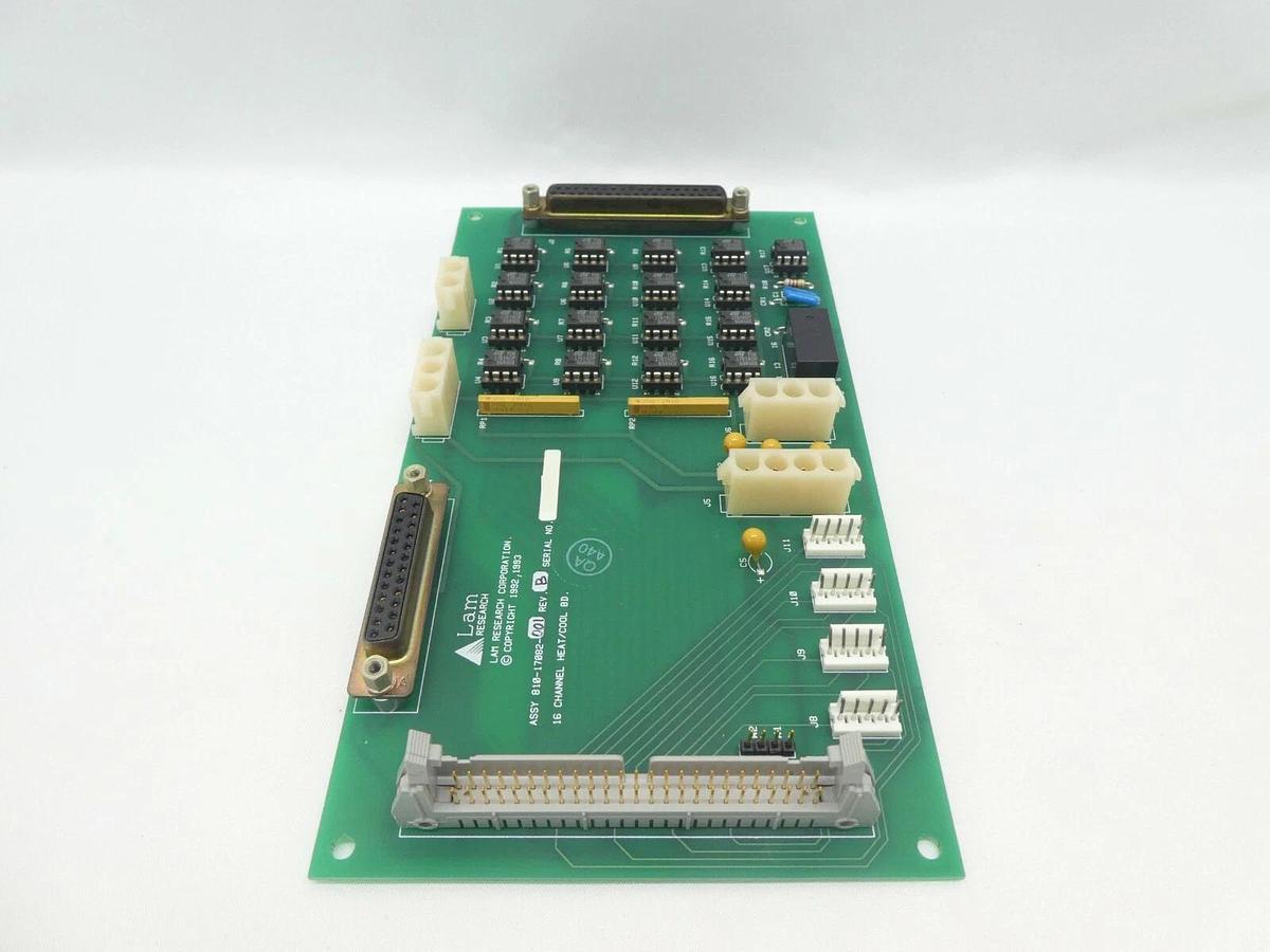Used Lam Research 810-17082-001 16 Channel Heat/Cool PCB Rev. B Working Surplus