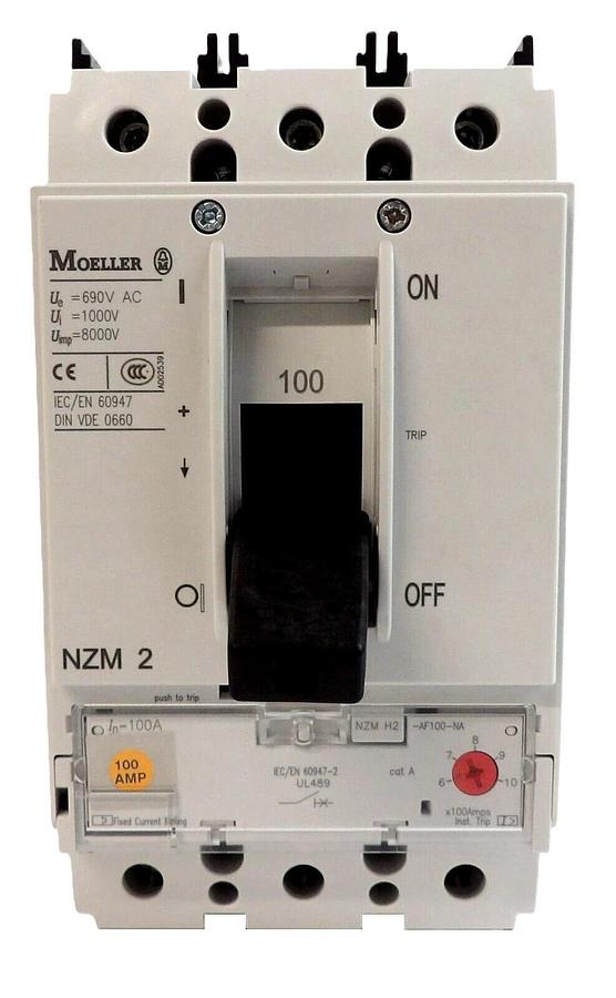 Moeller NZMH2-AF100-BT-NA 4-Pole Circuit Breaker Eaton Semitool 73044-09 New