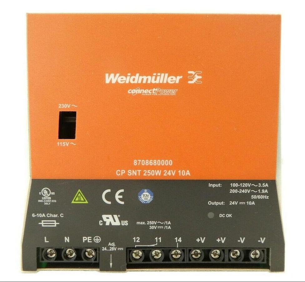 Used Weidmuller 8708680000 Power Supply AMAT Wafer Loader/Unloader Working Surplus