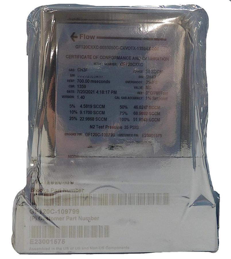 Brooks Instrument GF120C-109799 Mass Flow Controller MFC 50 SCCM CH3F New