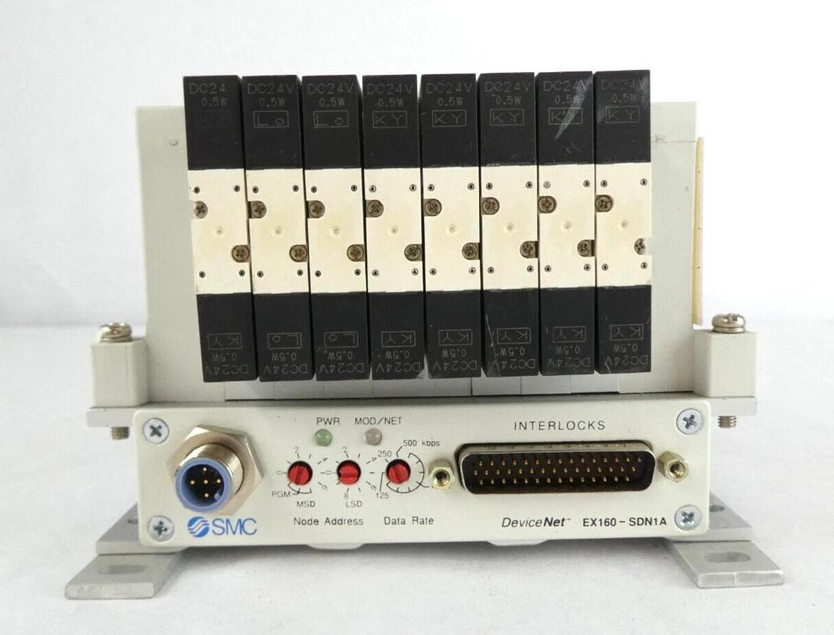 Used SMC EX160-SDN1A 8-Port Pneumatic Manifold VQ1200NY-5-X35 AMAT Lot of 2 Working