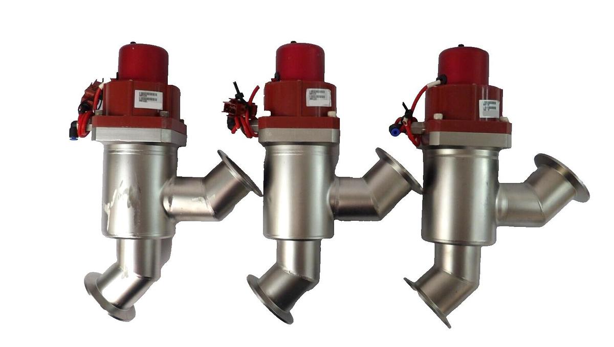 Used MKS Instruments 99N1228 Right Angle Pneumatic Valve Reseller Lot of 3 Working