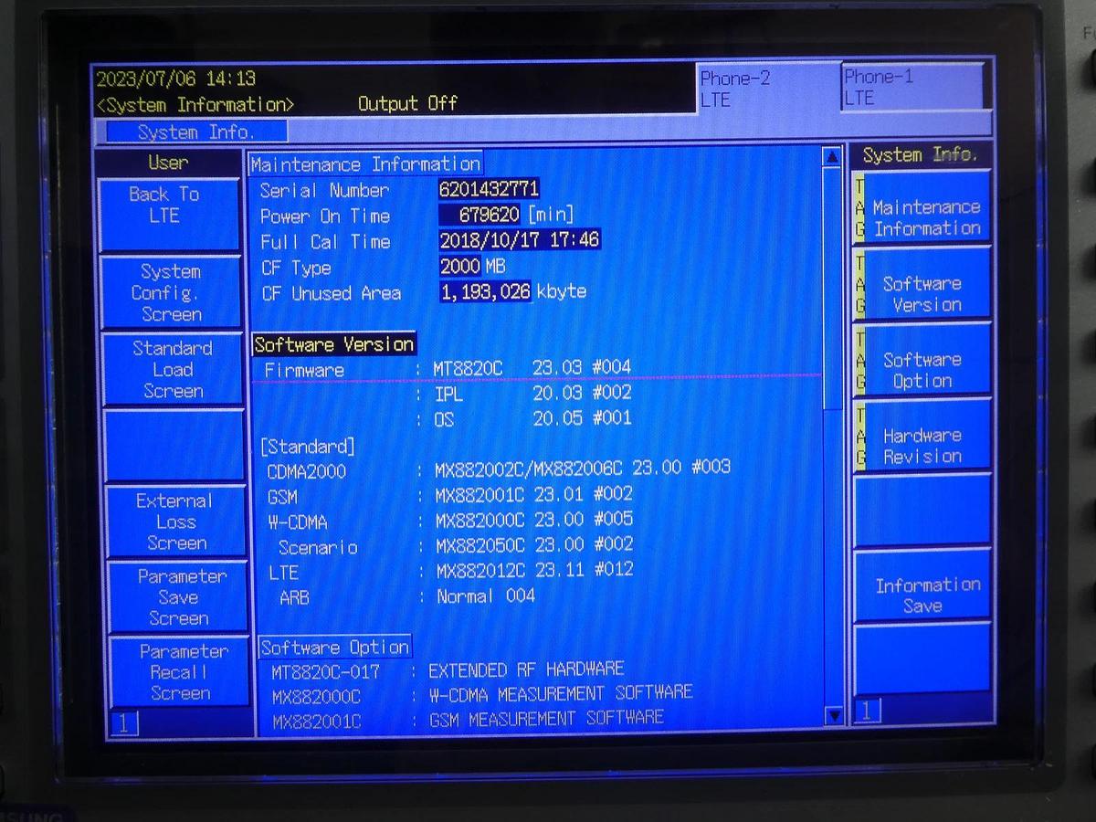 Used Anritsu MT8820C Radio Analyzer GSM W-CDMA CDMA2000 LTE Bent Connectors Spare