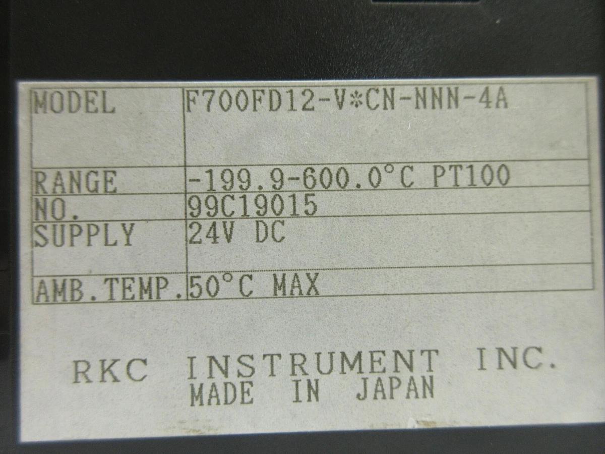 Used RKC Instruments F700FD12-V*CN-NNN-4A Temperature Controller Lot of 2 Used