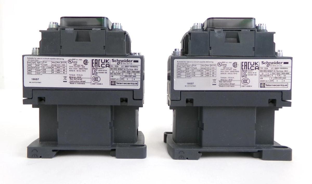 Schneider Electric LC1D186B7 Contactor LC1D TeSys Deca Reseller Lot of 5 New