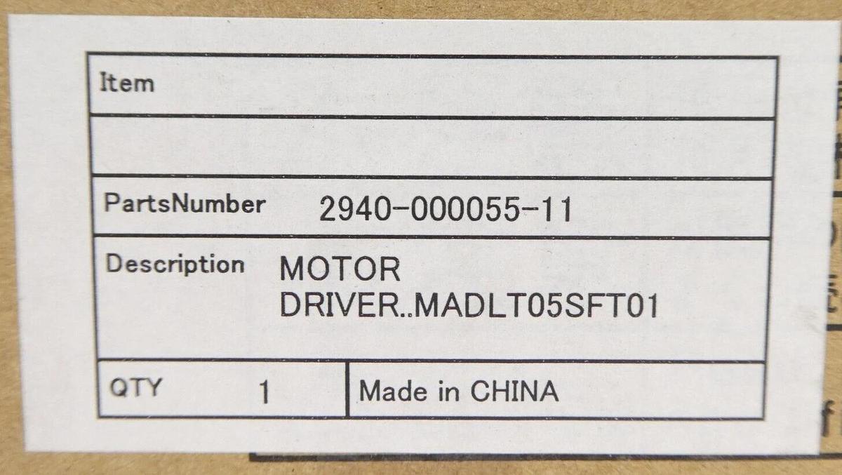 Panasonic MADLT05SFT01 AC Servo Driver TEL Tokyo Electron 2940-000055-11 New