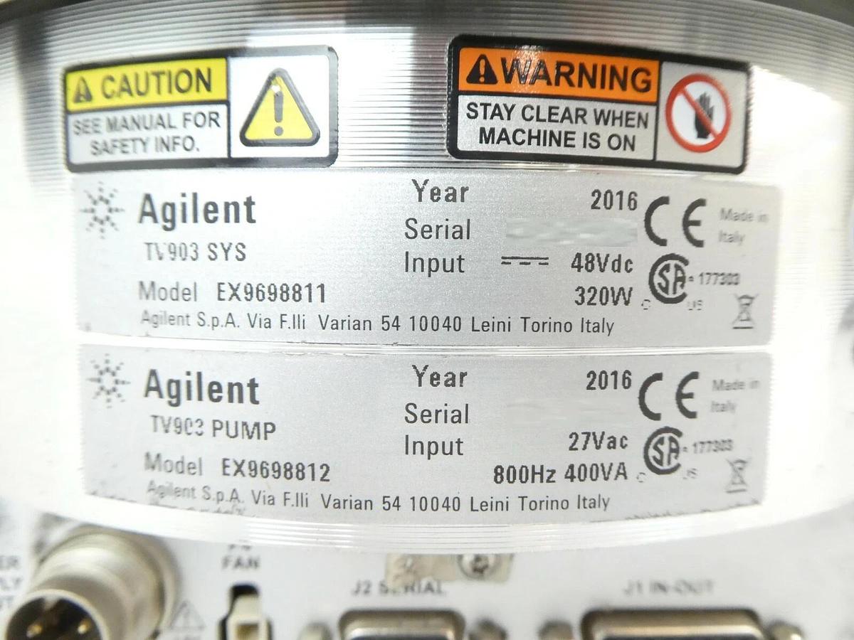 Used TV903 PUMP Agilent EX9698812 Turbomolecular Pump System EX9698811 TV 903 Working