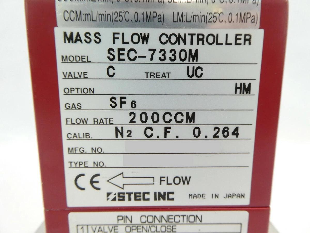 Used STEC SEC-7330M MFC Mass Flow Controller SEC-7330 200 CCM SF6 Working Spare