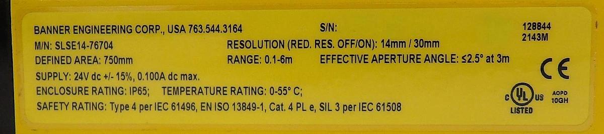 Banner EZ-Screen SLS Emitter & Receiver Set SLSE14-76704 SLSR14-76705 New