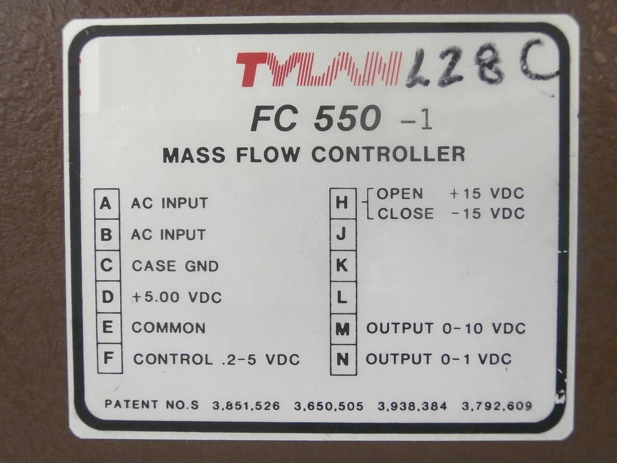 Used Tylan FC 550-1 Mass Flow Controller MFC 300 SCCM H2 FC Series Working Surplus
