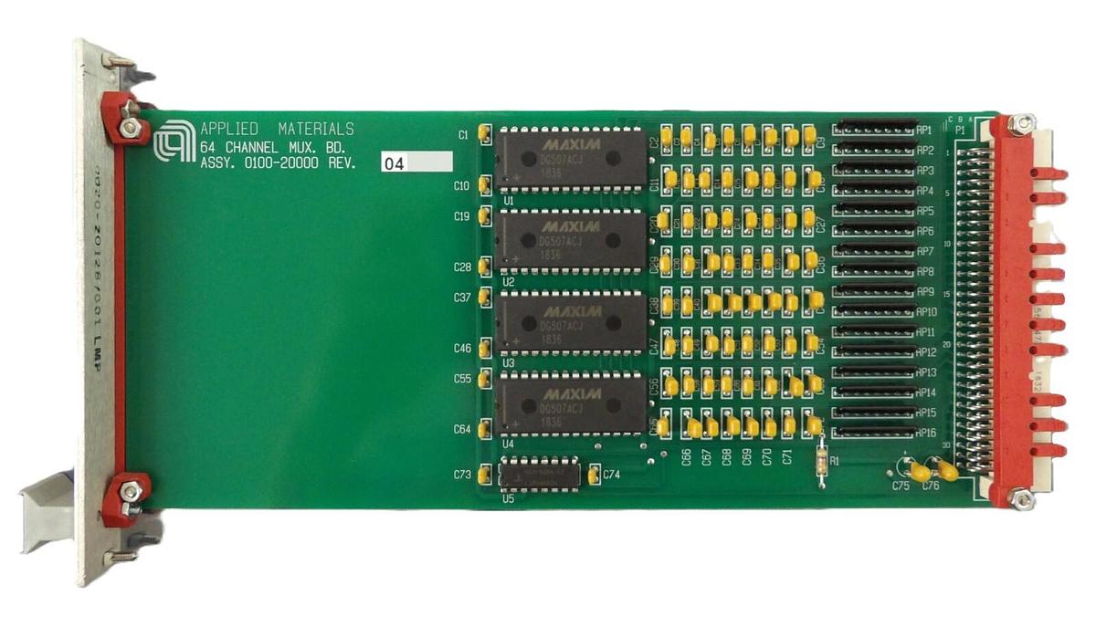 Used AMAT Applied Materials 0100-20000 64 Channel MUX BD PCB Card Working Surplus