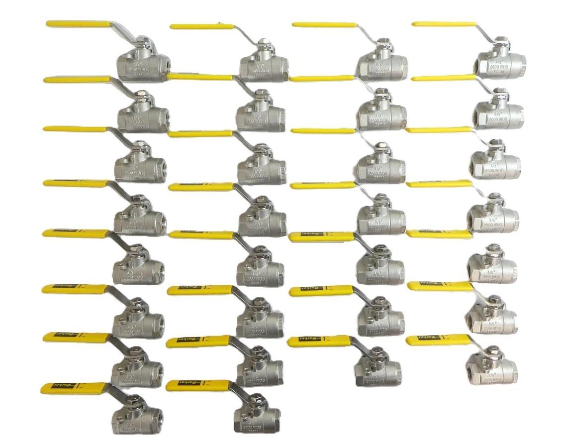 Used Parker CF8M 2000 WOG Ball Valve 3/8" V502SS Series Reseller Lot of 30 New