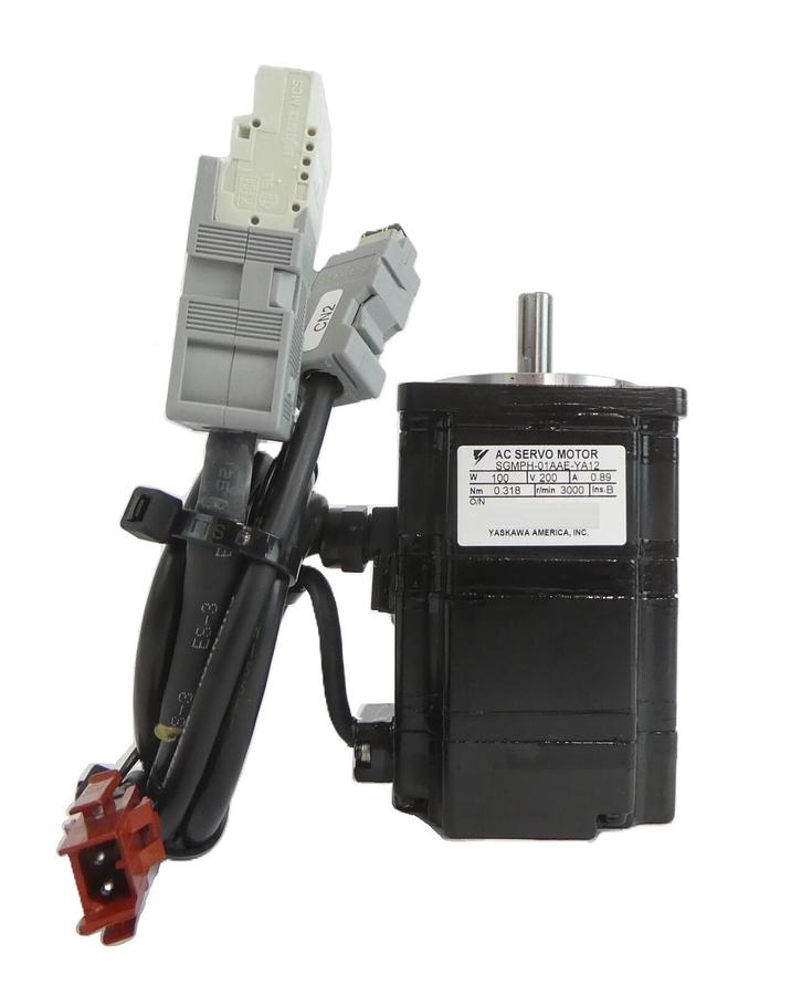 Used Yaskawa America SGMPH-01AAE-YA12 AC Servo Motor Assembly Working
