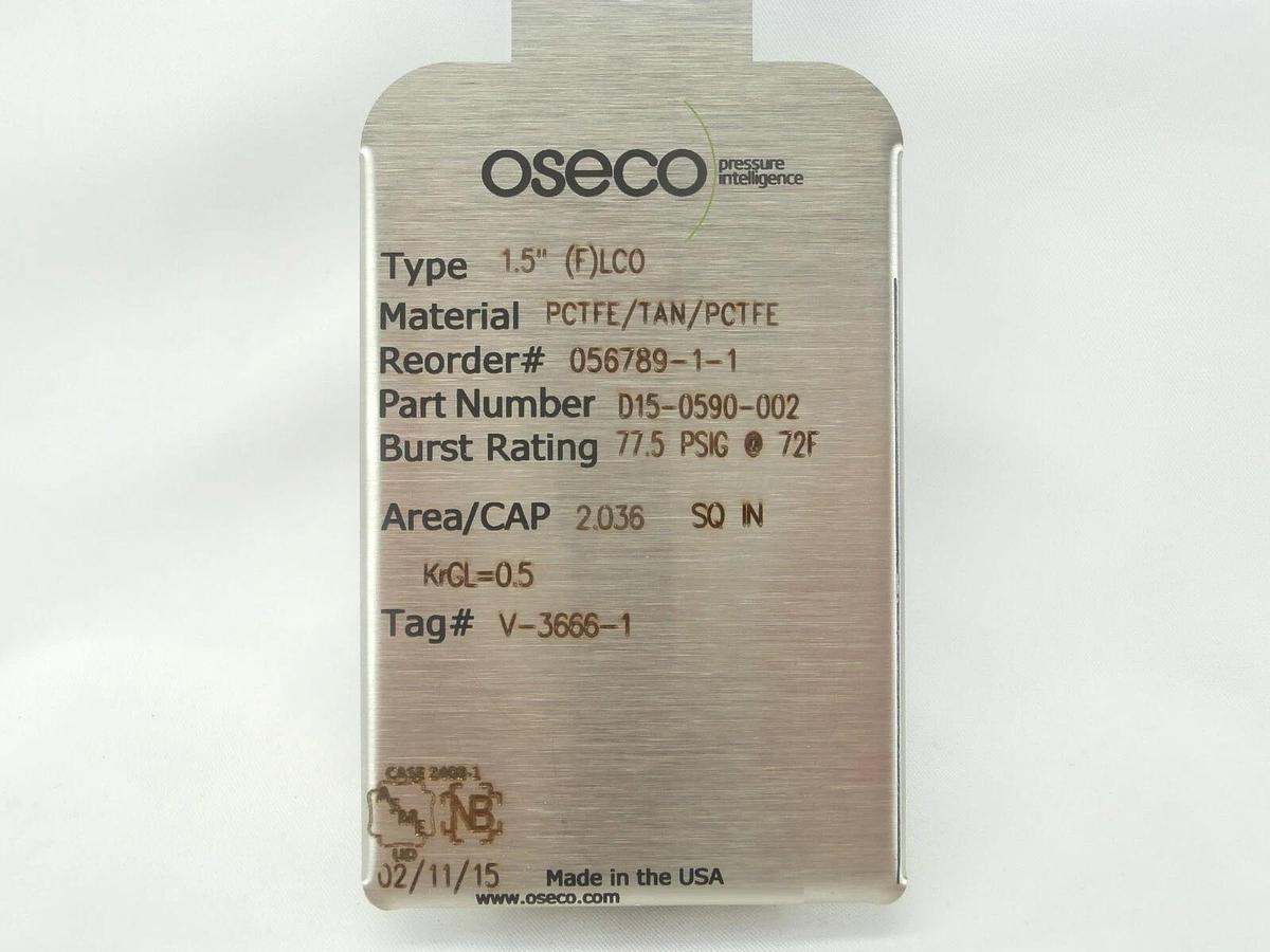 Oseco DI5-0590-002 Rupture Disc 056789-1-1 V-3666-1 Reseller Lot of 2 New