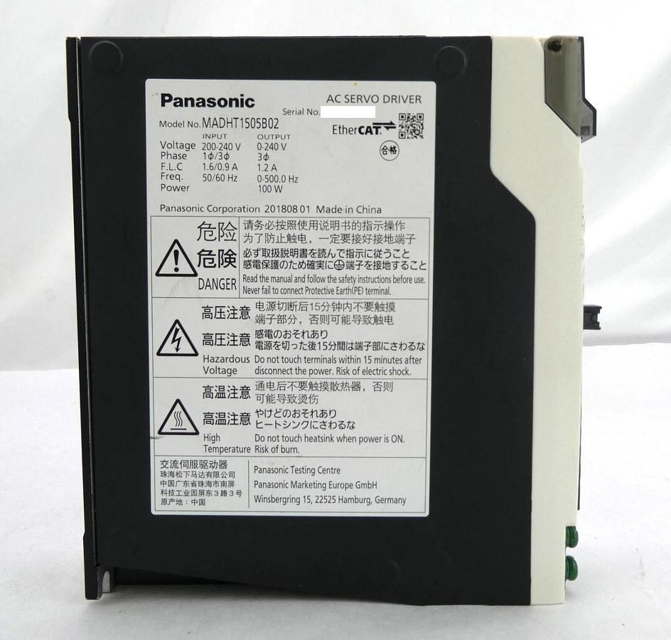 Used Panasonic MADHT1505B02 AC Servo Driver 200V Working Surplus
