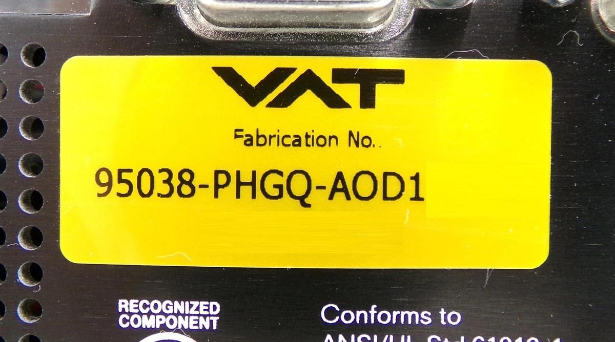 Used VAT 95038-PHGQ-AOD1 Integrated Pressure Controller for Butterfly Valve Working