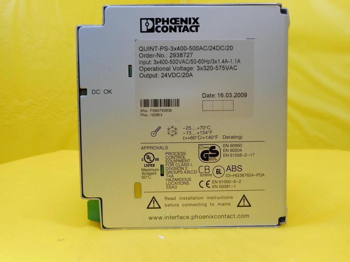 Refurbished Phoenix Contact QUINT-PS-3x400-500AC/24DC/20 Power Supply Refurbished