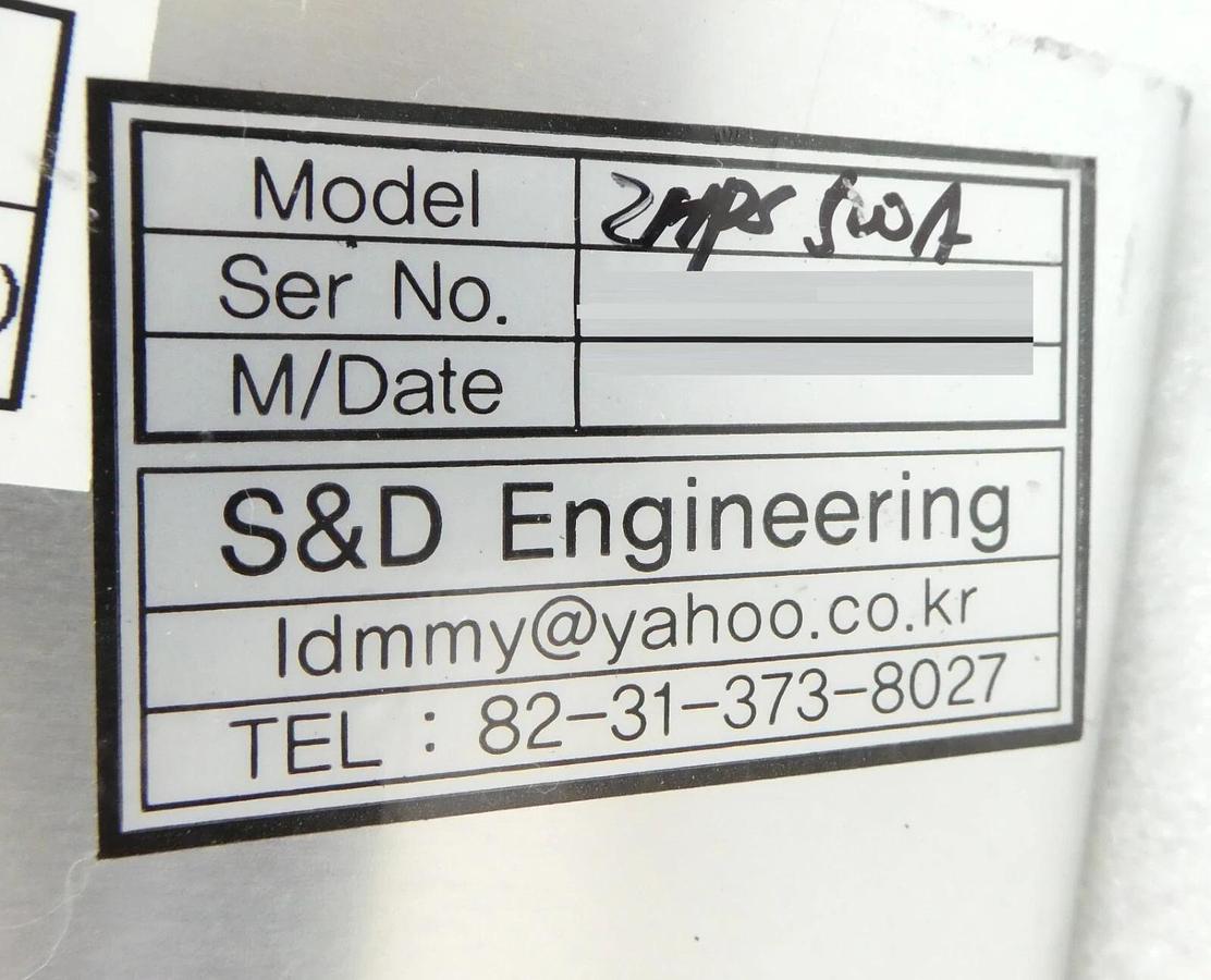 Used S&D Engineering IHPS500A DC Discharge Power Supply Untested Surplus