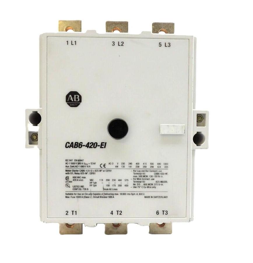 Used AB Allen-Bradley CAB6-420-EI Industrial Contactor CAB6-P 110-130V Working