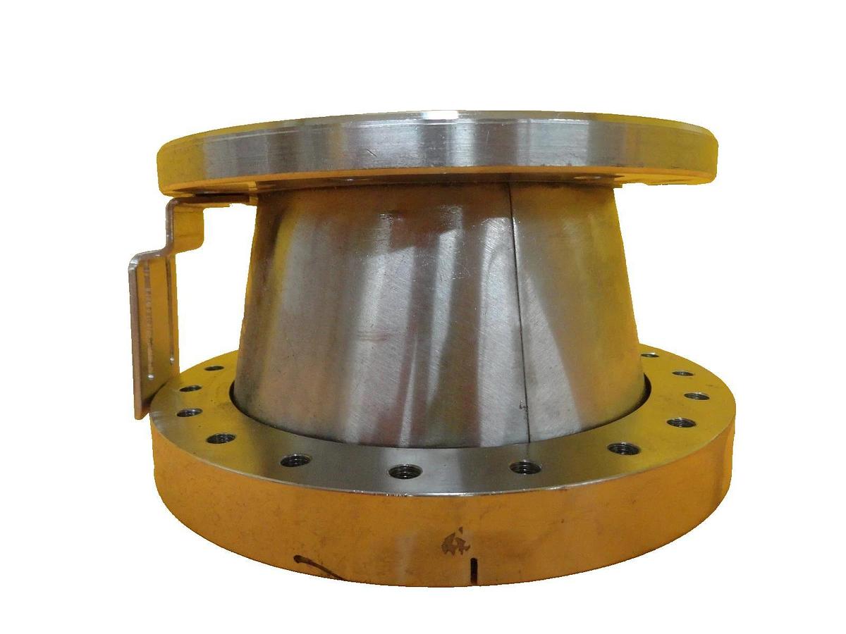 Used MKS Instruments Conical Reducer Nipple HPS DN150CF to 7.25" Grooved 8-Hole Spare