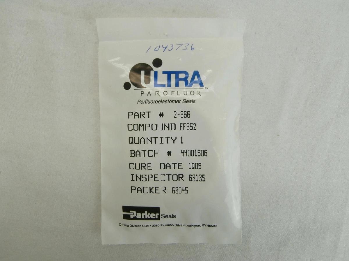 Parker Seals 2-366 O-Ring Ultra Parofluor Seal FF352 1043736 New Surplus