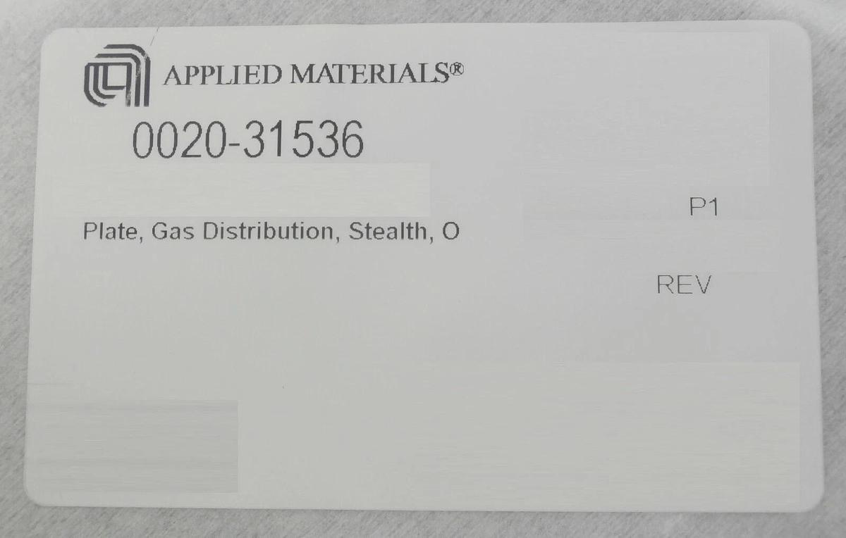 AMAT Applied Materials 0020-31536 Stealth Gas Distribution Plate New