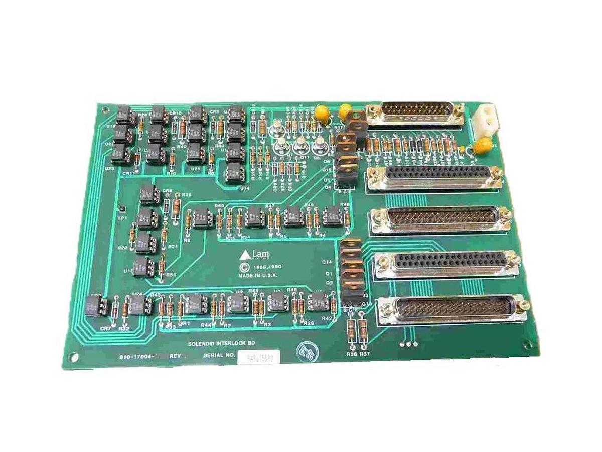 Used Lam Research 810-17004-001 Solenoid Interlock BD PCB Working Surplus