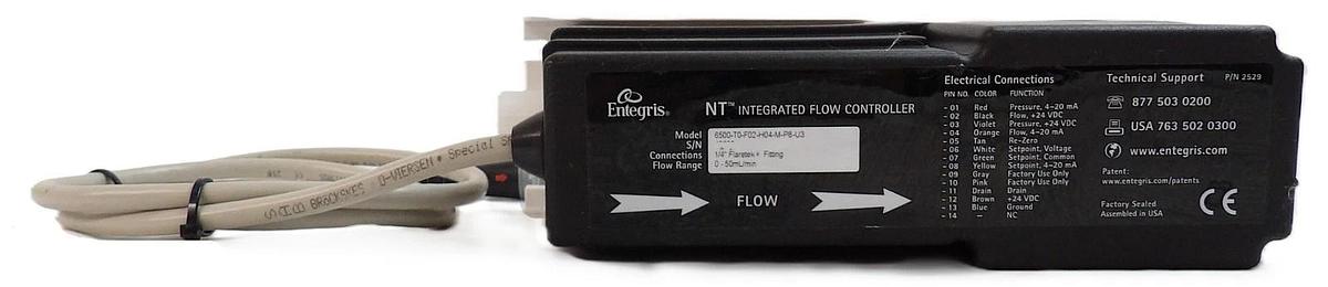 Used Entegris 6500-T2-F02-H04-M-P8-U3 NT Integrated Flow Controller Working