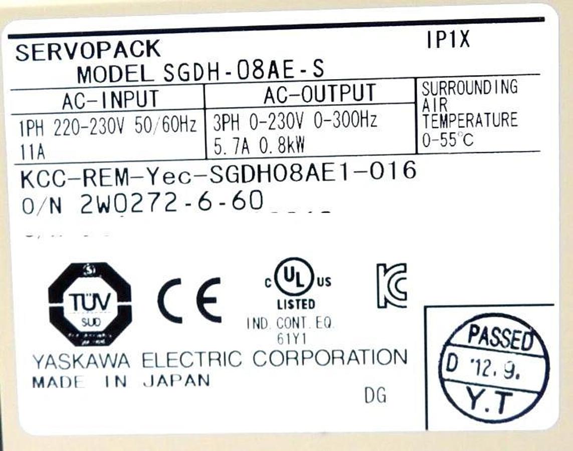 Yaskawa SGDH-08AE-S Servo Drive SERVOPACK Semitool T61105-97 SRD Lot of 2 New