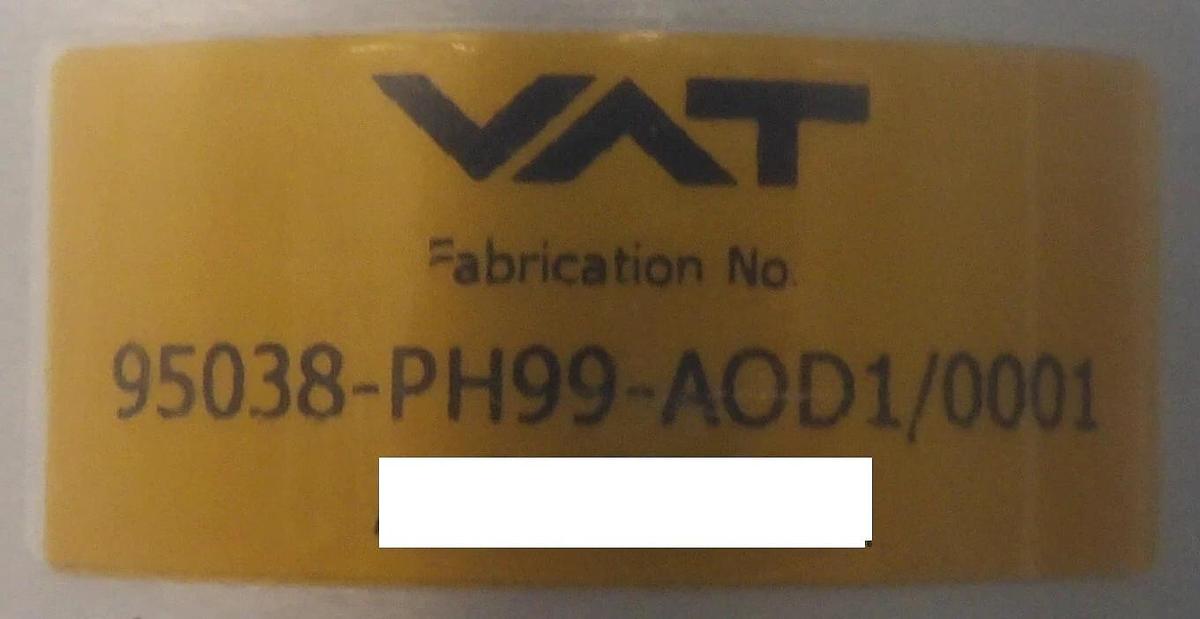 Used VAT 95038-PH99-AOD1 Butterfly Valve Integrated Pressure Controller New Surplus