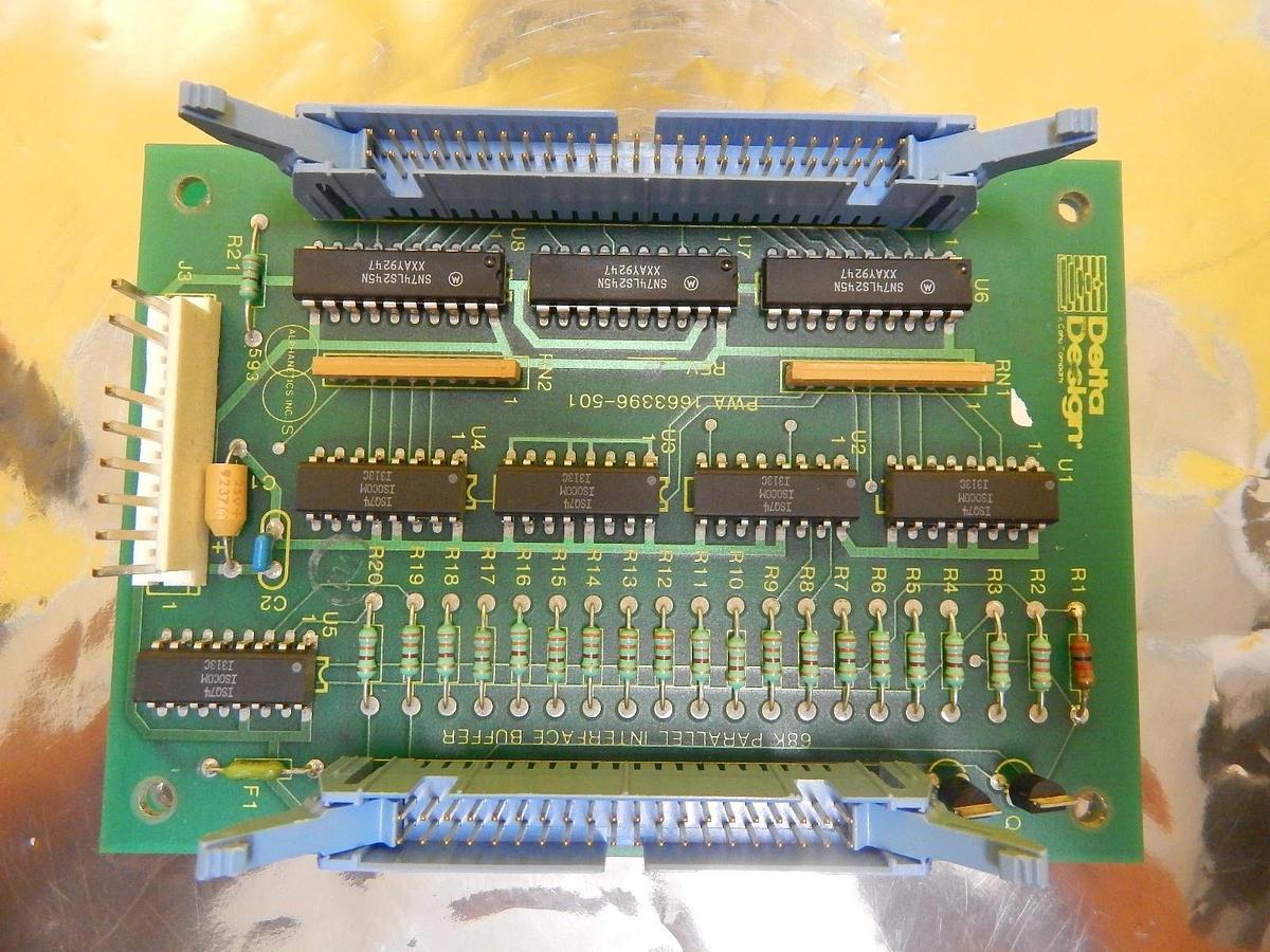 Used Delta Design 1663396-501 68K Parallel Interface Buffer Board PCB Used Working
