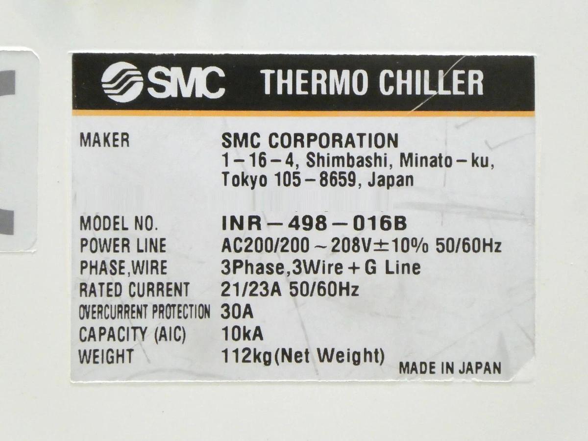 Refurbished H-2010 SMC INR-498-016B Recirculating Chiller HX AMAT 0190-19293 OEM Refurbished