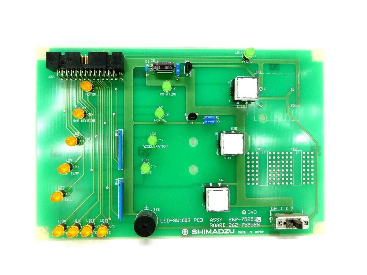 Used Shimadzu 262-75251C Turbo Controller Operator Panel PCB LED-SW 1003 Working