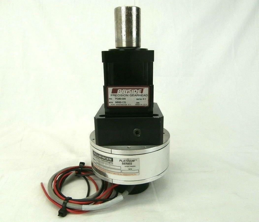 Used Kollmorgen 00D09D02001-1M Servo Motor with Gearhead PG60-005 Nordiko 9550 Used