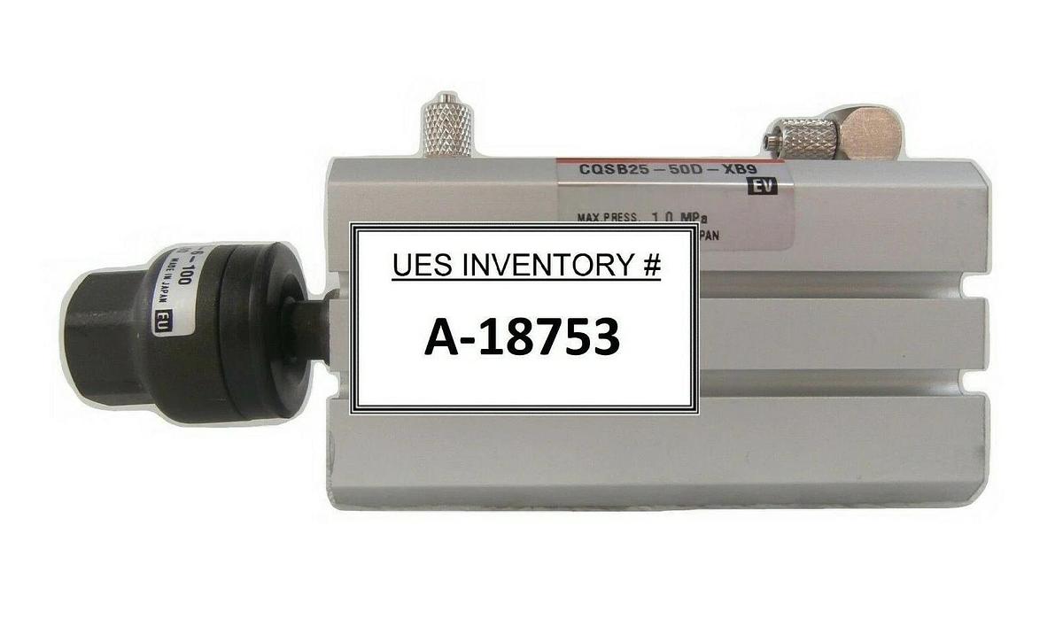 Used SMC CQSB25-50D-XB9 Cylinder with JB25-6-100 TEL 024-012244-1 ACT12 Working Spare