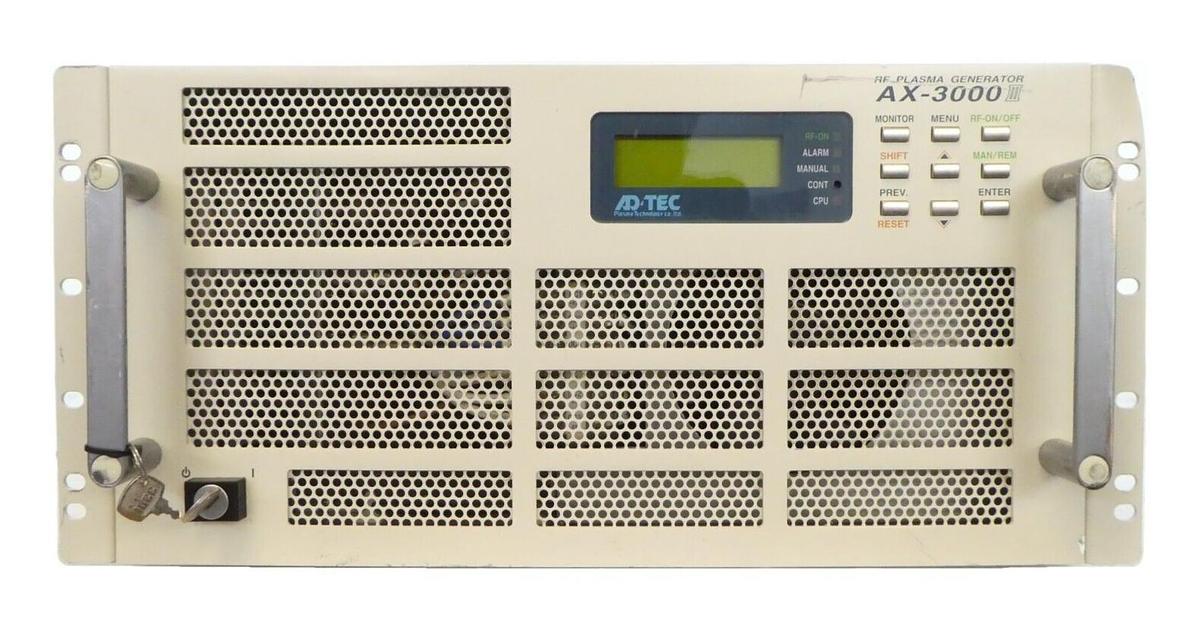 Used ADTEC Plasma Technology AX-3000III RF Plasma Generator AMAT 0920-00093 Surplus