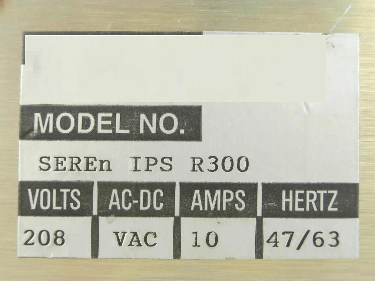 Used Seren IPS Industrial Power Systems R300 RF Power Supply Tested Working