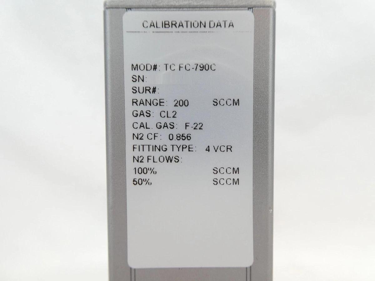 Aera TC FC-790C Mass Flow Controller MFC 200 SCCM Cl2 Lam 797-00514-505 New