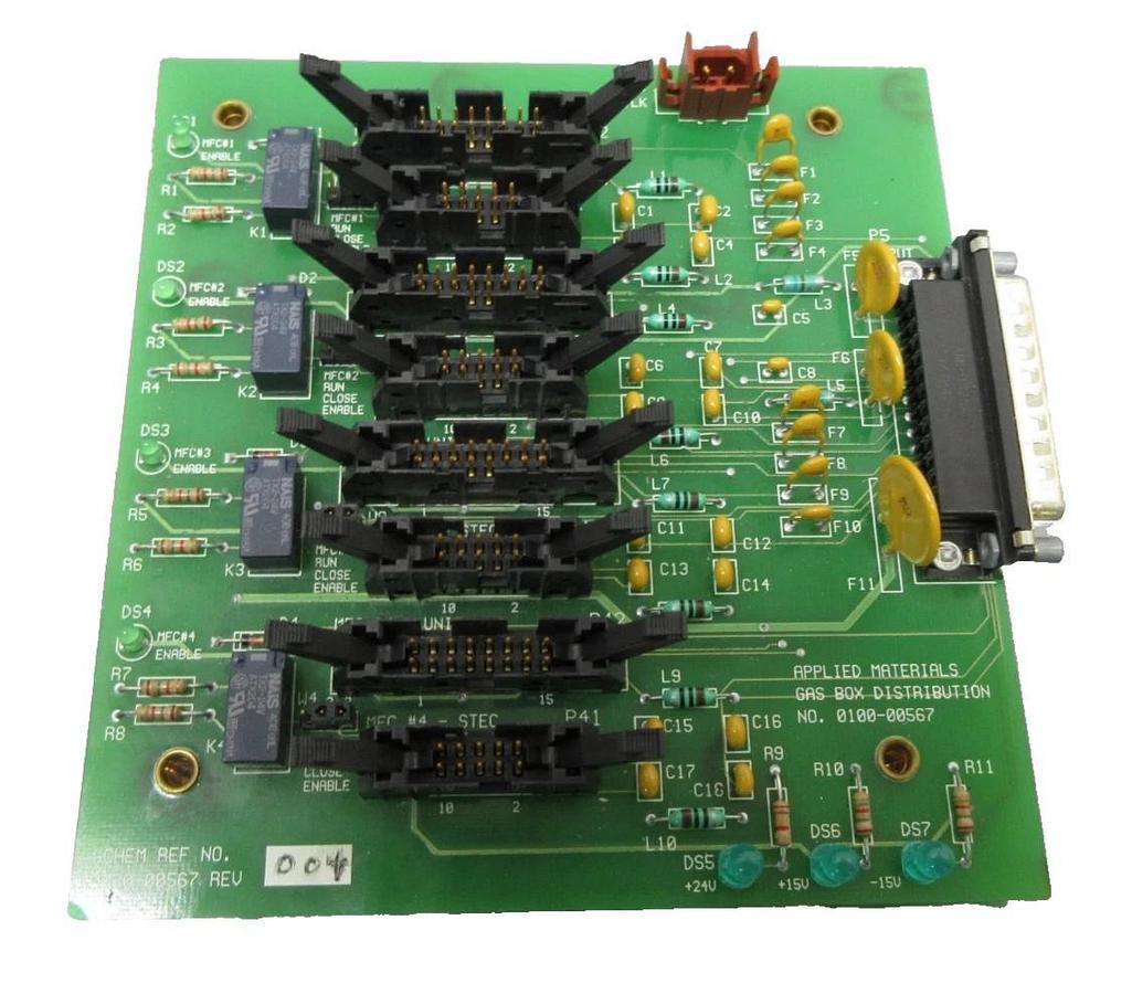 Used AMAT Applied Materials 0100-00567 Gas Box Distribution Board PCB Used