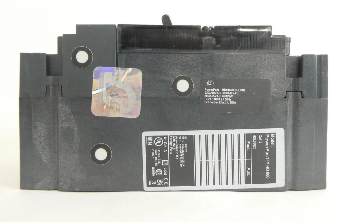 Used Schneider Electric HDL36020 3-Pole Circuit Breaker PowerPact HD 060 Working