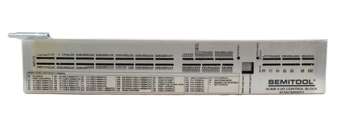 Used Semitool 913ACMS0021-501 ACMS II I/O Control Block Assembly Working Surplus