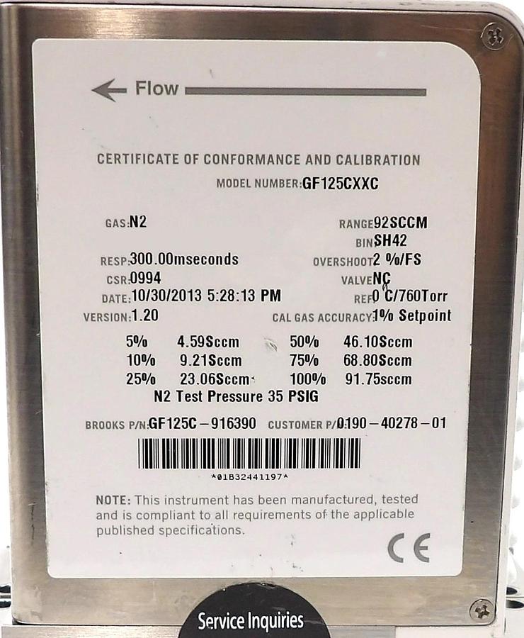 Used Brooks GF125C Mass Flow Controller MFC GF125C-100701 GF125C-102906 Lot of 10