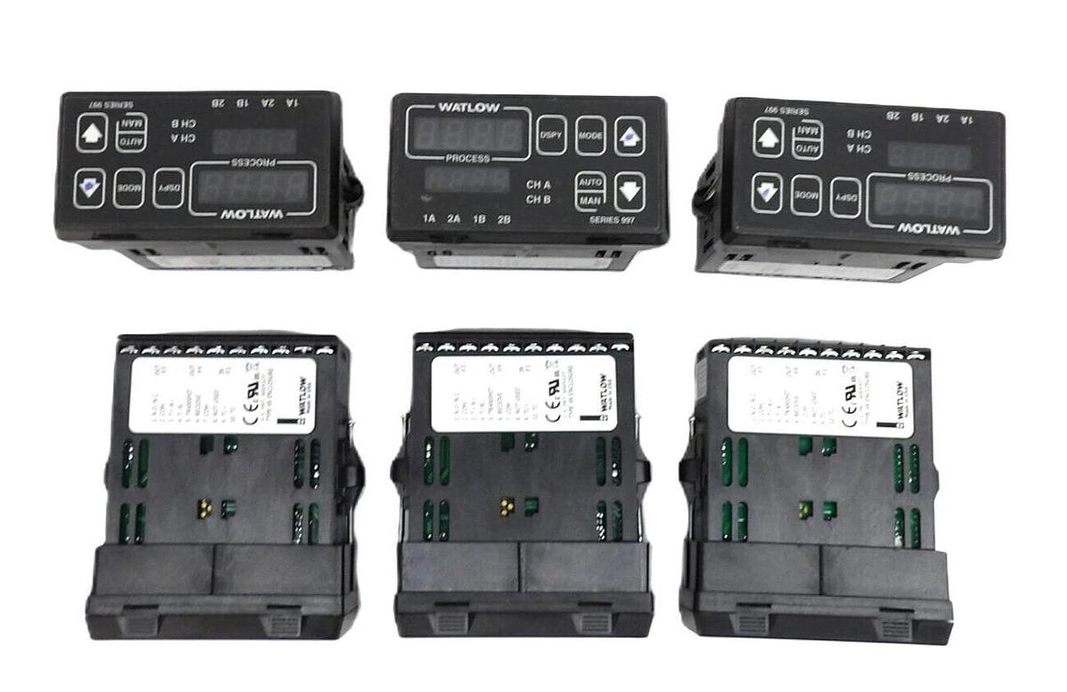 Used Watlow 997D-11CC-JURG Temperature Controller Series 997 Lot of 6 Working Surplus