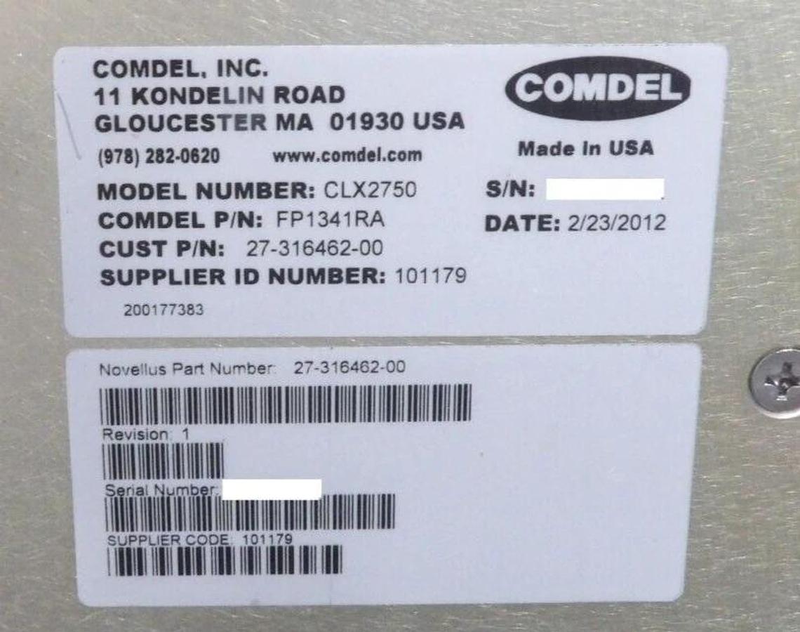 Used CLX2750 Comdel FP1341RA RF Generator Novellus 27-316462-00 Dented As-Is